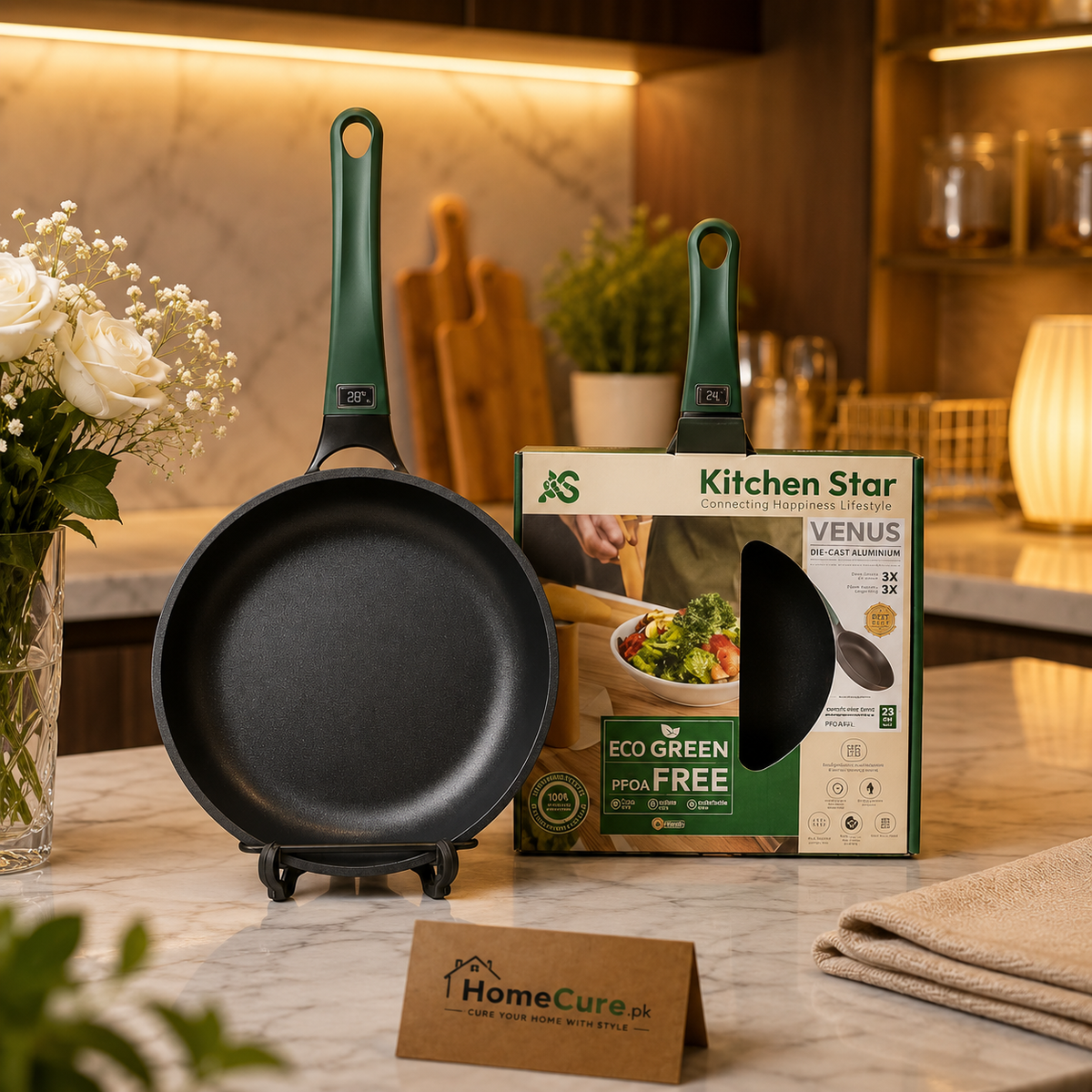 Kitchen Star Granite Fry Pan – Induction Bottom Non-Stick Skillet