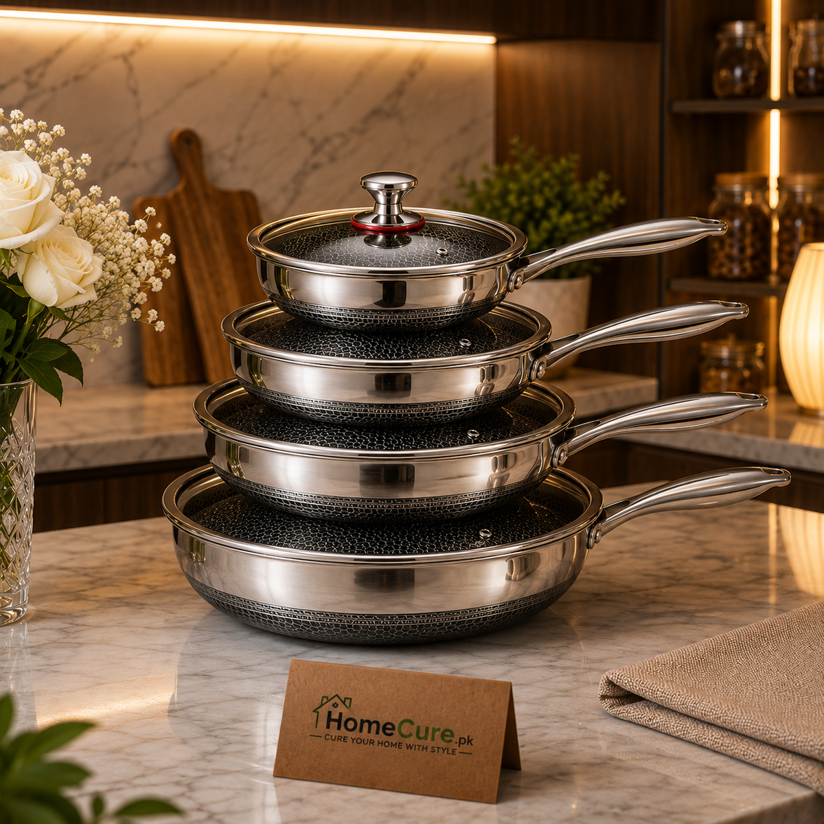 Stainless Steel Honeycomb Non-Stick Frying Pan