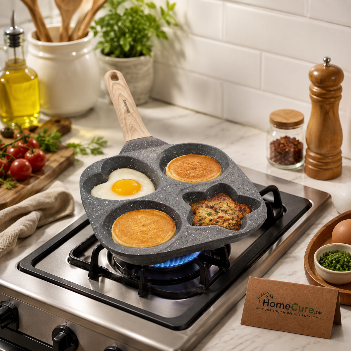 Aron Fry Pan – Multi Shape Marble Coating Non Stick Frying Pan
