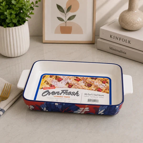 Danny Home Ceramic Bakeware Dish – 30.5 × 17.5 × 5.5 cm