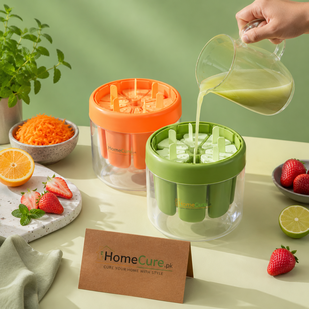 8-Cavity Reusable Popsicle Mold Set with Storage Container | BPA-Free Ice Pop Maker