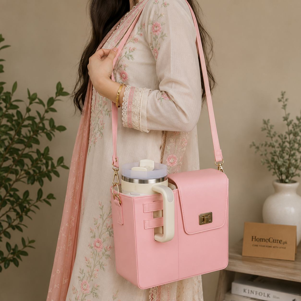 Tumbler Carrier Bag with Shoulder Strap | Insulated Cup Crossbody Bag