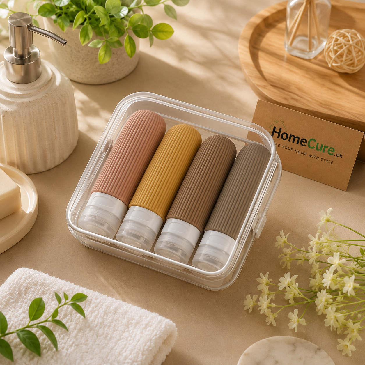 90ml Silicone Travel Bottle Set – Leakproof Refillable Toiletry Containers for Shampoo, Lotion & Body Wash