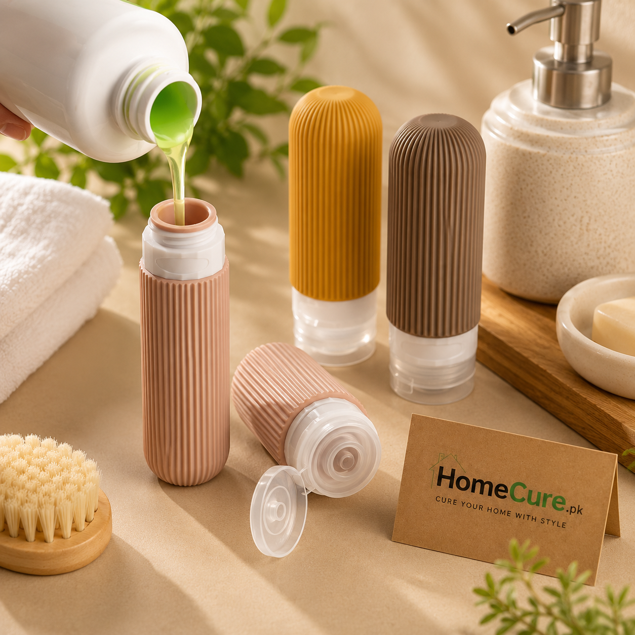 90ml Silicone Travel Bottle Set – Leakproof Refillable Toiletry Containers for Shampoo, Lotion & Body Wash