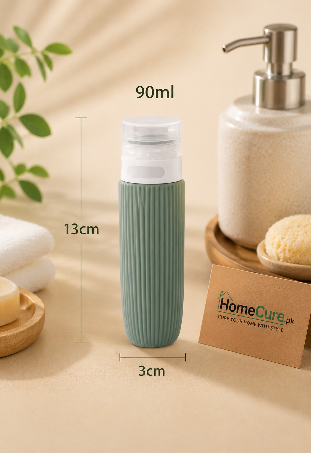90ml Silicone Travel Bottle Set – Leakproof Refillable Toiletry Containers for Shampoo, Lotion & Body Wash