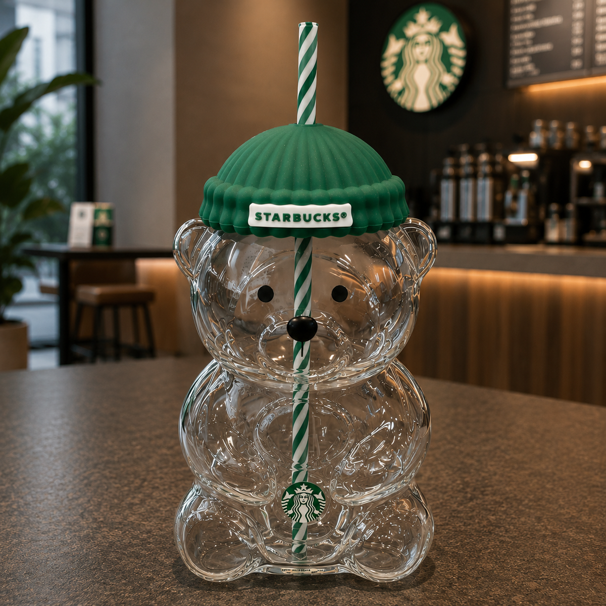 Starbucks Bearista Glass Cold Cup - 20oz | Green