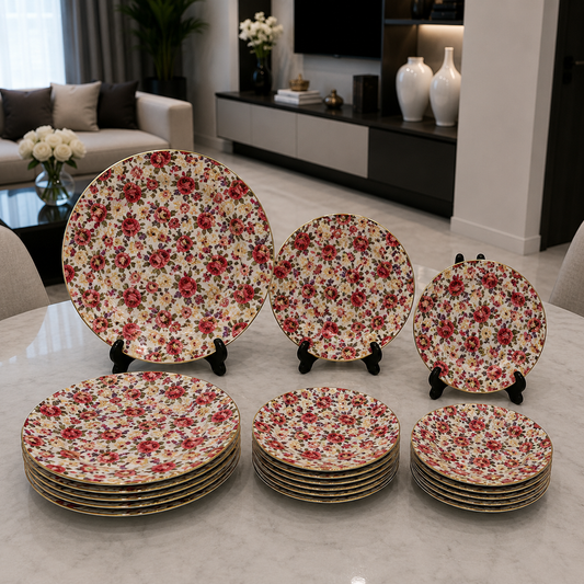 Royal Albert Rose Garden Heritage 18-Piece Plate Set