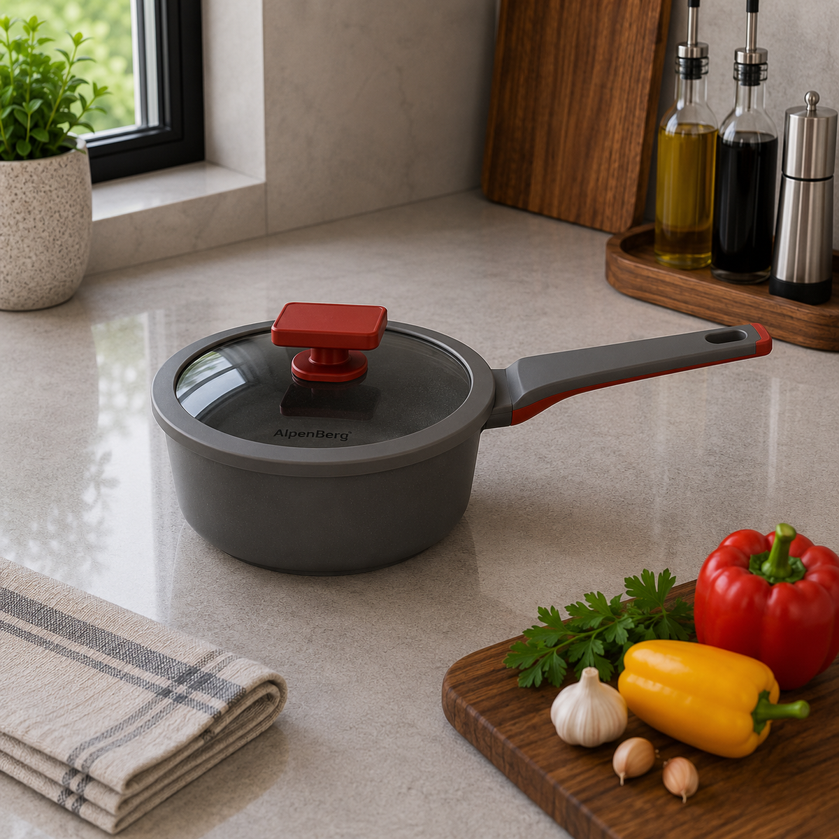 Alpenberg Sauce Pan with Glass Lid - 20cm