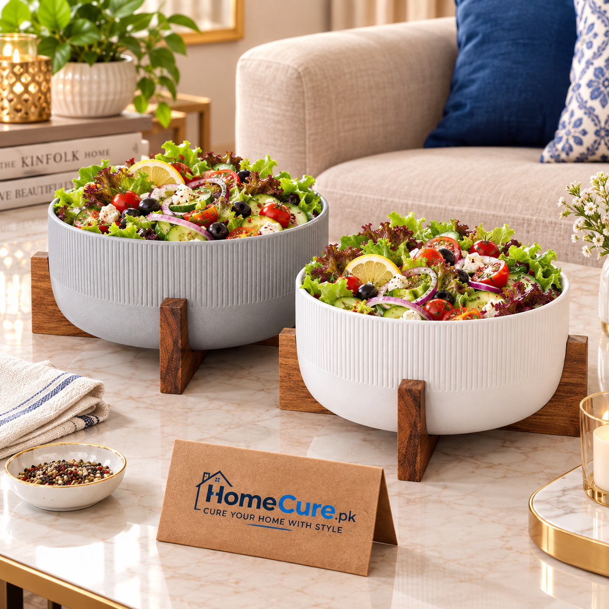 Danny Home Salad Bowl With Wooden Stand