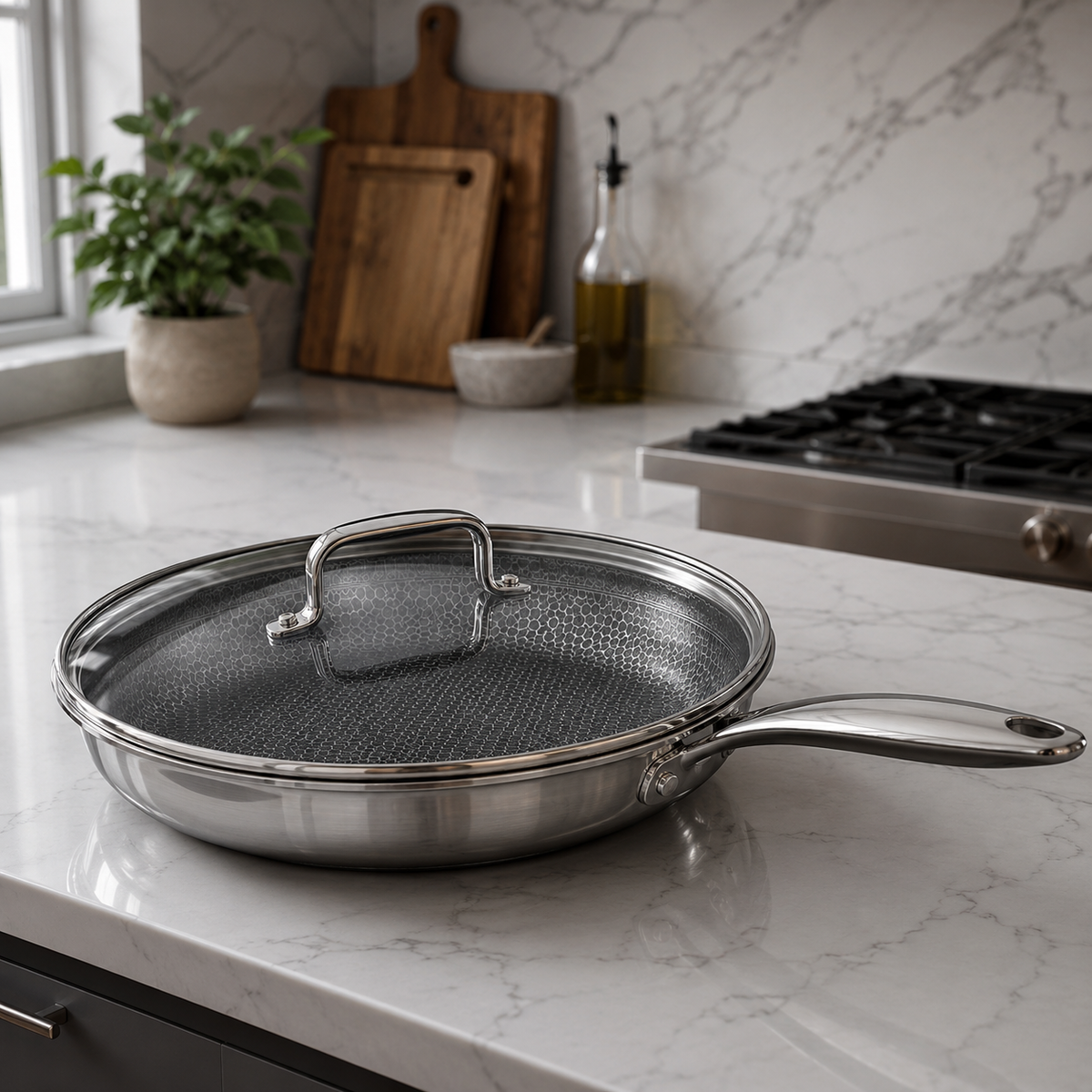 UAKEEN Honey Comb Fry Pan – 28 CM