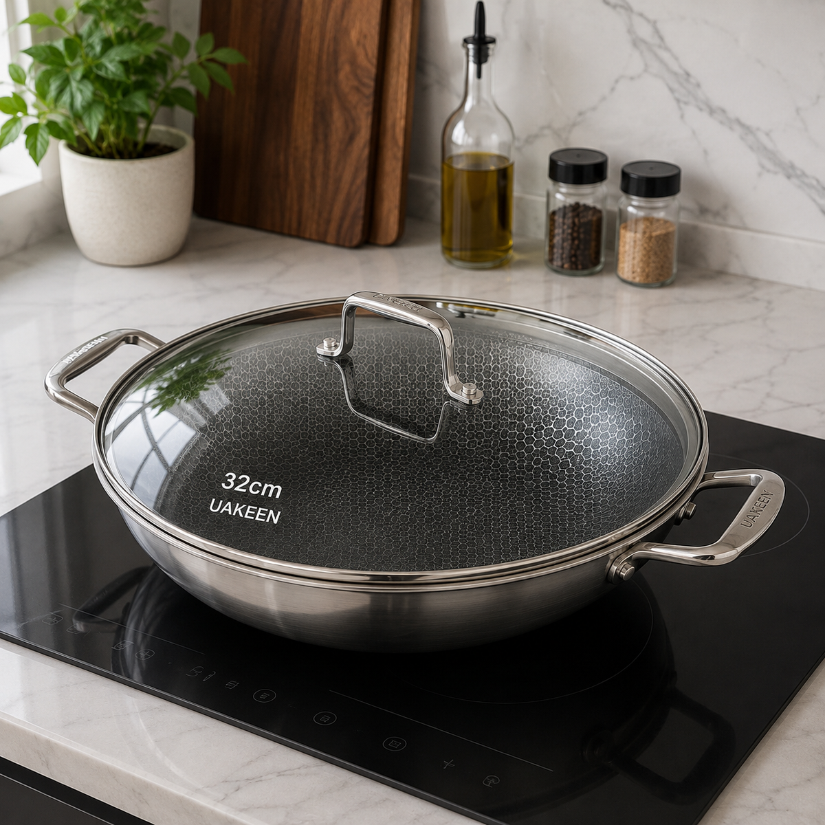 UAKEEN Honey Comb Wok – 32 CM