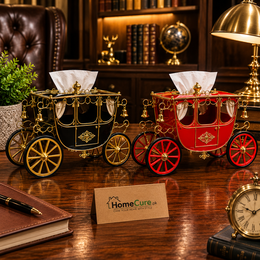 Vintage Carriage Tissue Box Cover – Luxury Decorative Tabletop Tissue Holder