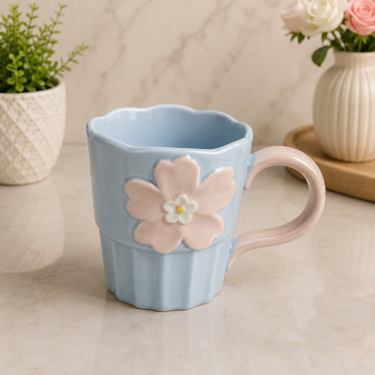 Ceramic Floral Coffee Mugs