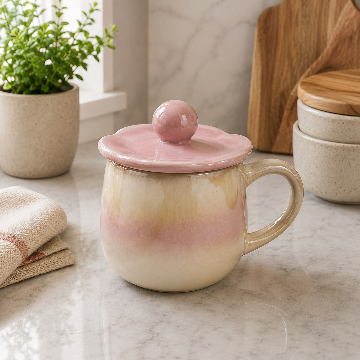 Ceramic Coffee Mug with Lid