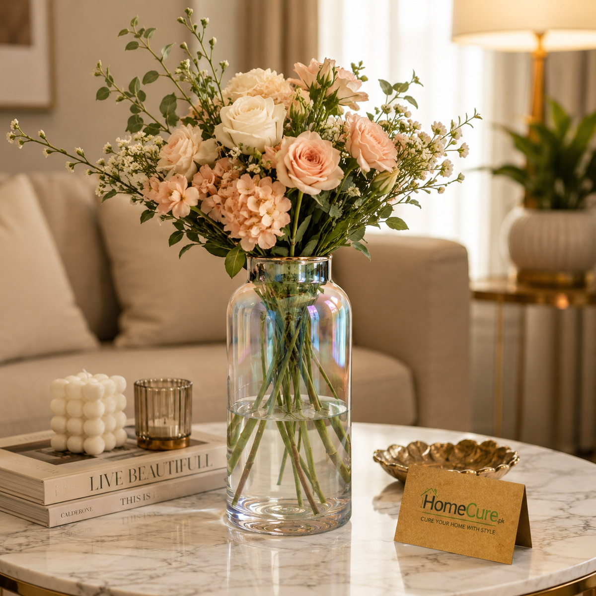 Elegant Glass Decorative Vase – 7.8cm | Stylish Flower Vase