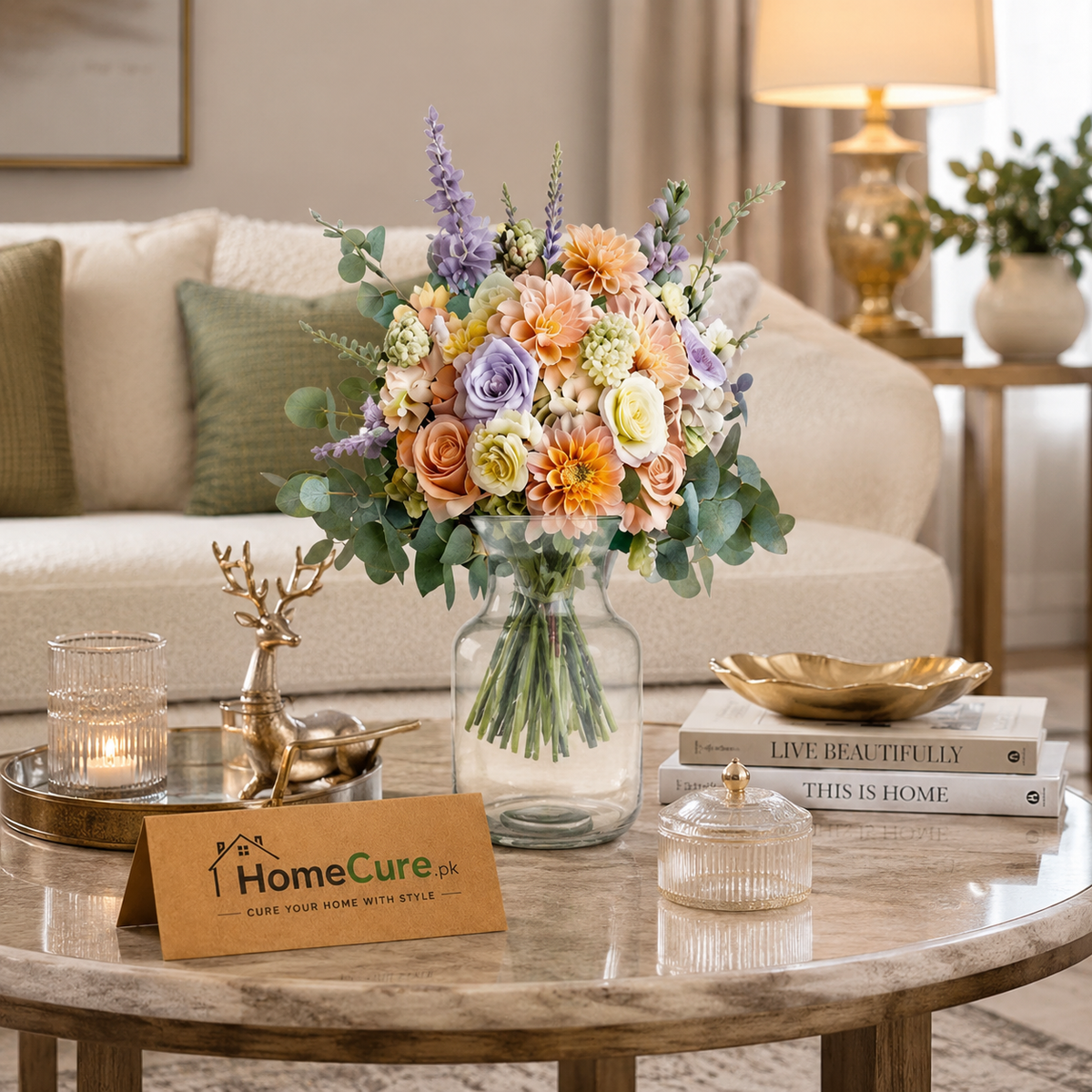 Premium Glass Decorative Vase – 22.2cm | Elegant Flower Vase