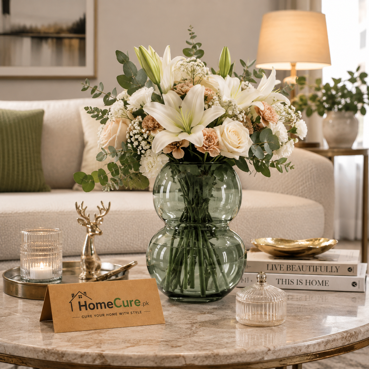 Elegant Glass Decorative Vase – 14cm | Stylish Flower Vase