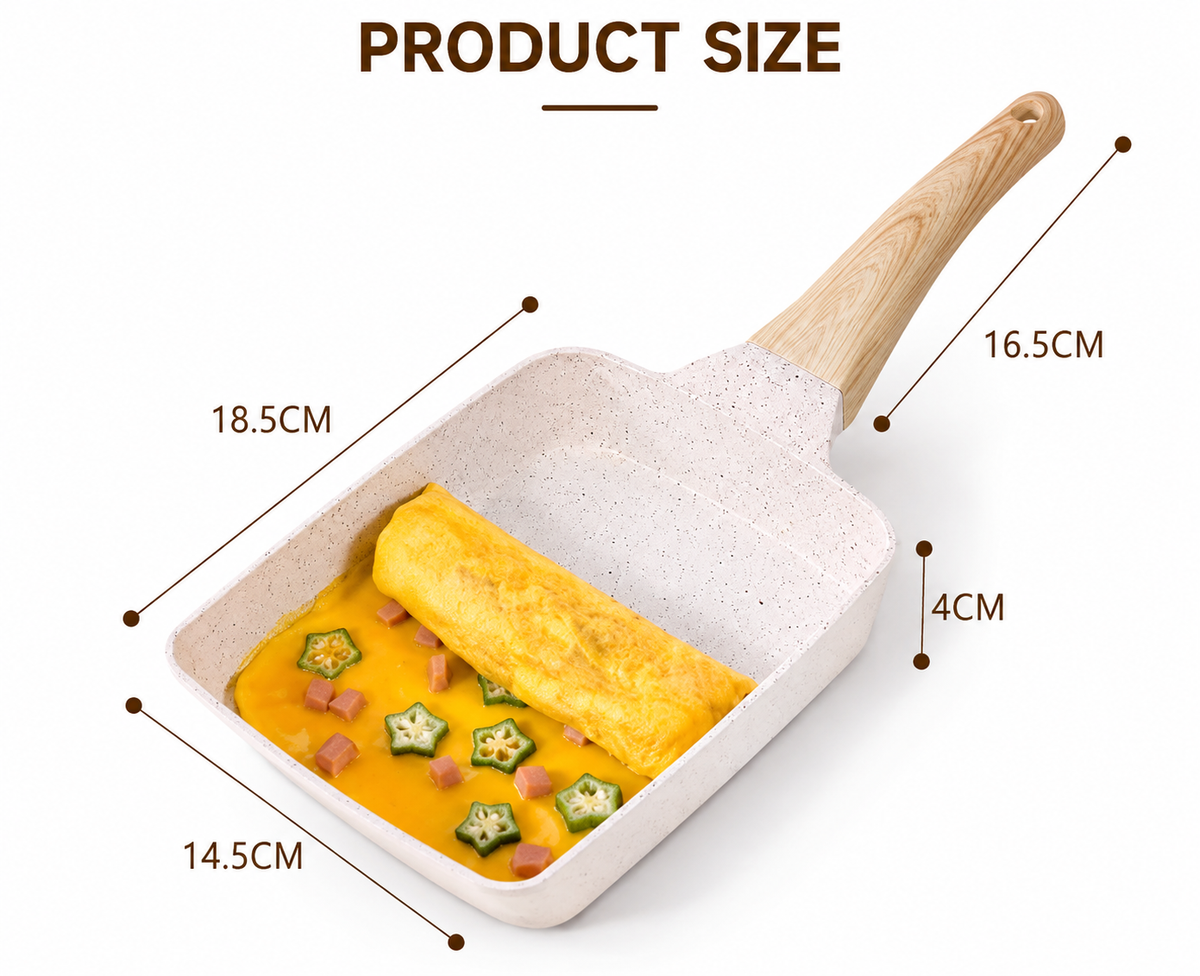 Aron Fry Pan – Square Shape Marble Coating Non Stick Frying Pan