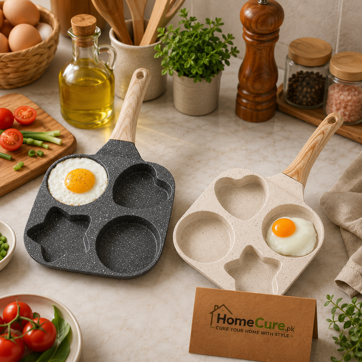 Aron Fry Pan – Multi Shape Marble Coating Non Stick Frying Pan