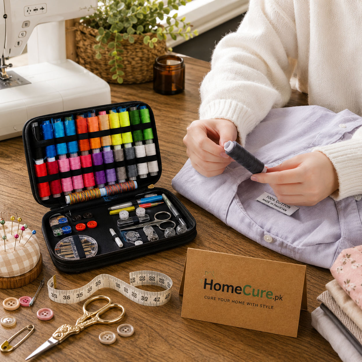98 Pcs Premium Sewing Kit | Portable Sewing Accessories Set with Storage Case