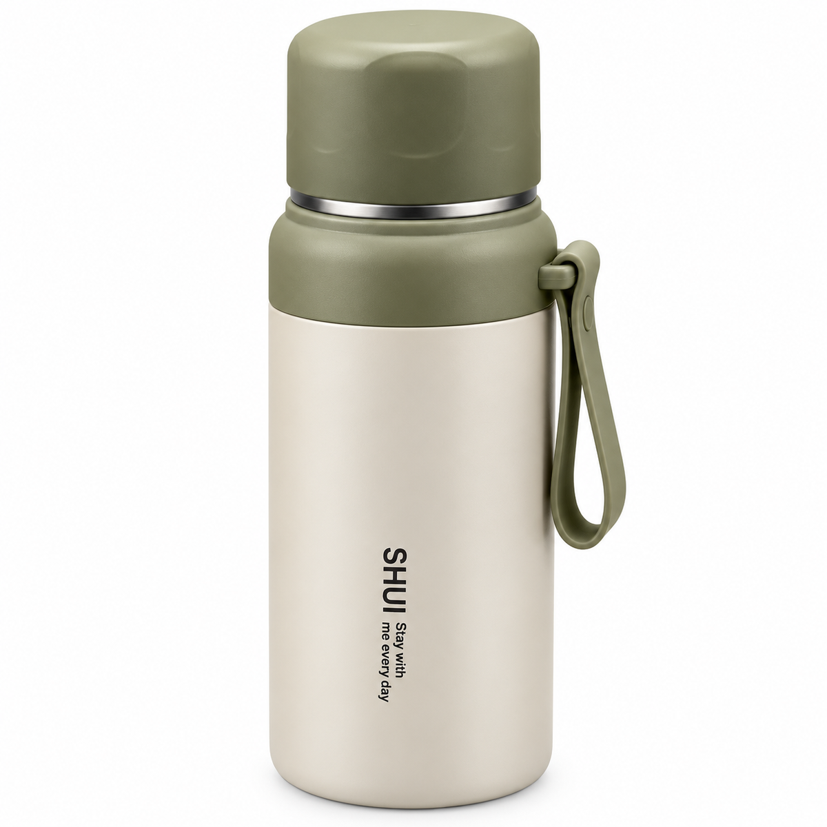 PureSip Vacuum Insulated Thermo Bottle 600ml – Sage Green & Cream