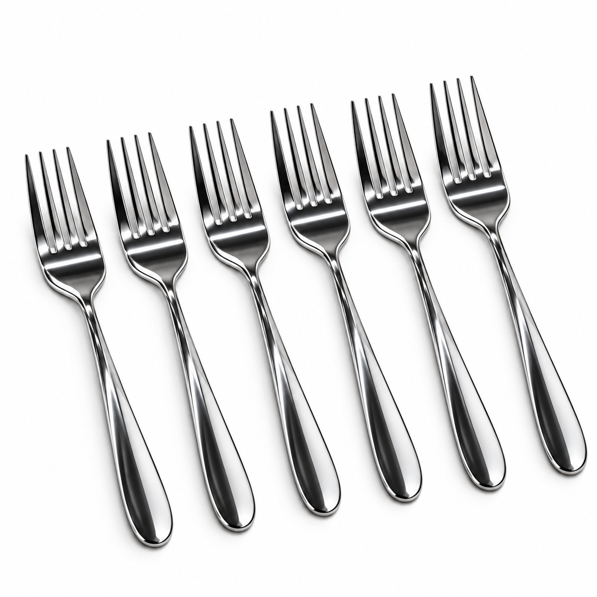 Premium Silver Stainless Steel Fork Set – 6 Pcs