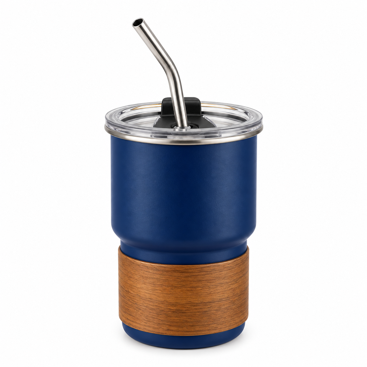 500ml Outdoor Anti-Scald Beer Cup Coffee Mug With Lid – Navy Blue