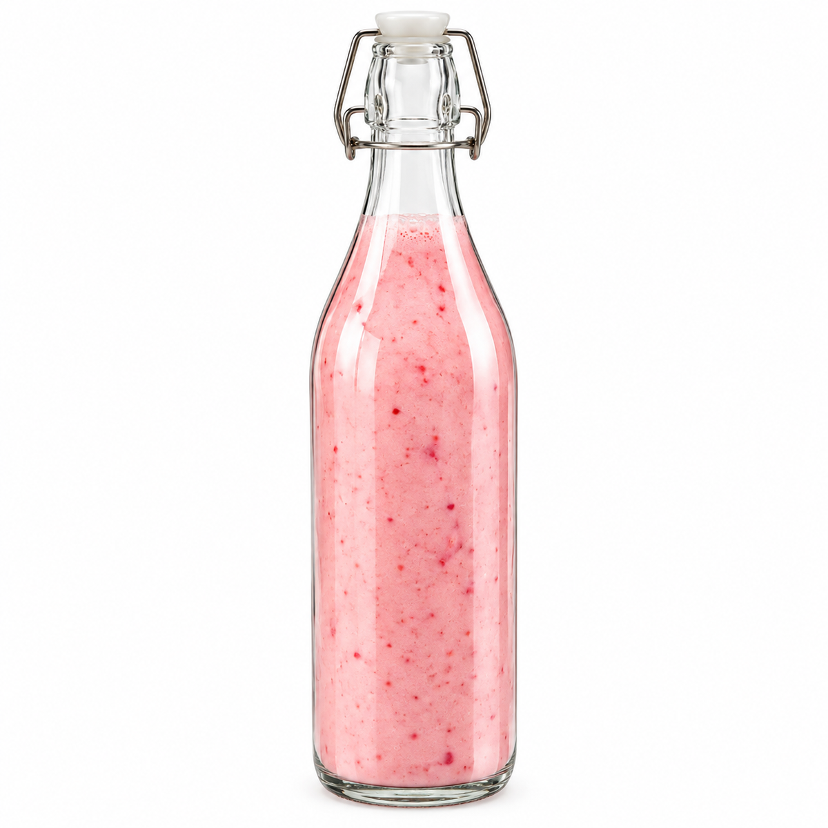 1000ml Clip Glass Bottle - Plain (Round)