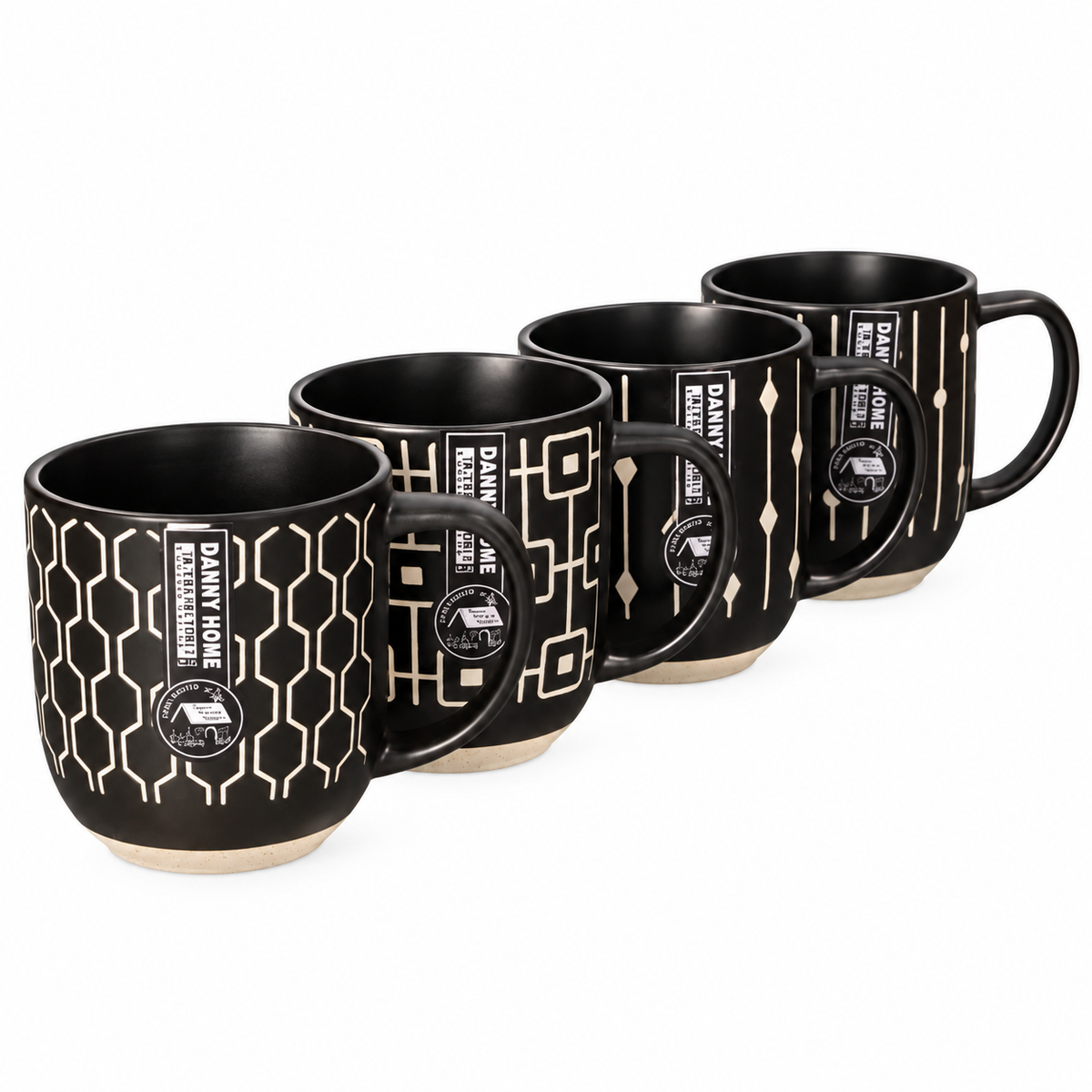 Danny Home Black Pattern Mugs