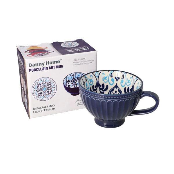 Danny Home Blue Flower 400ml Porcelain Mug