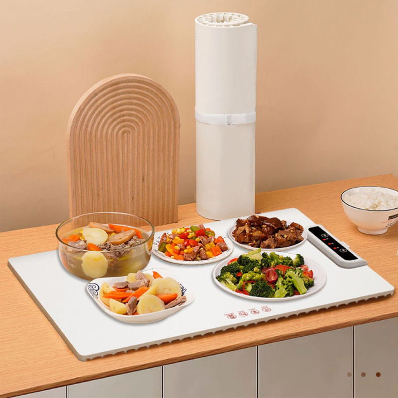 Electric Food Warming Tray – Fast Heating Foldable Silicone Mat for Meals & Coffee