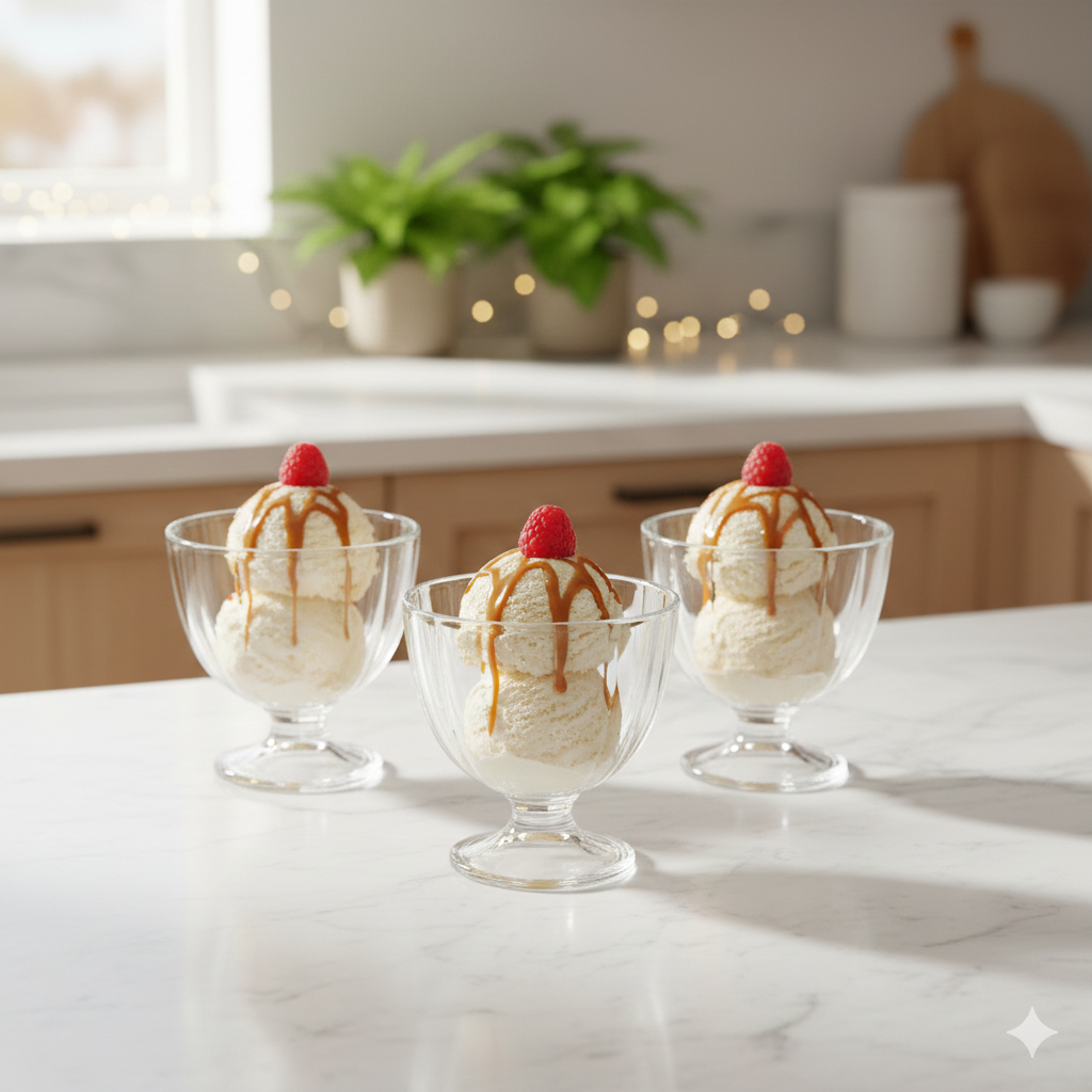 Danny Home Glass Dessert Cup Set – 190ml (3 Pcs)