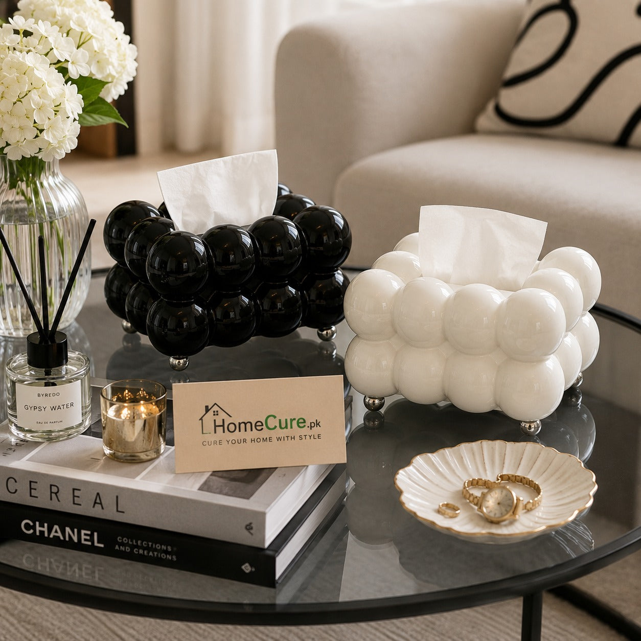 Acrylic Bubble Design Tissue Box | Modern Tissue Paper Holder