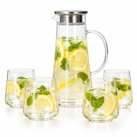 Danny Home 5-Piece Glass Juice Jar & Glasses Set
