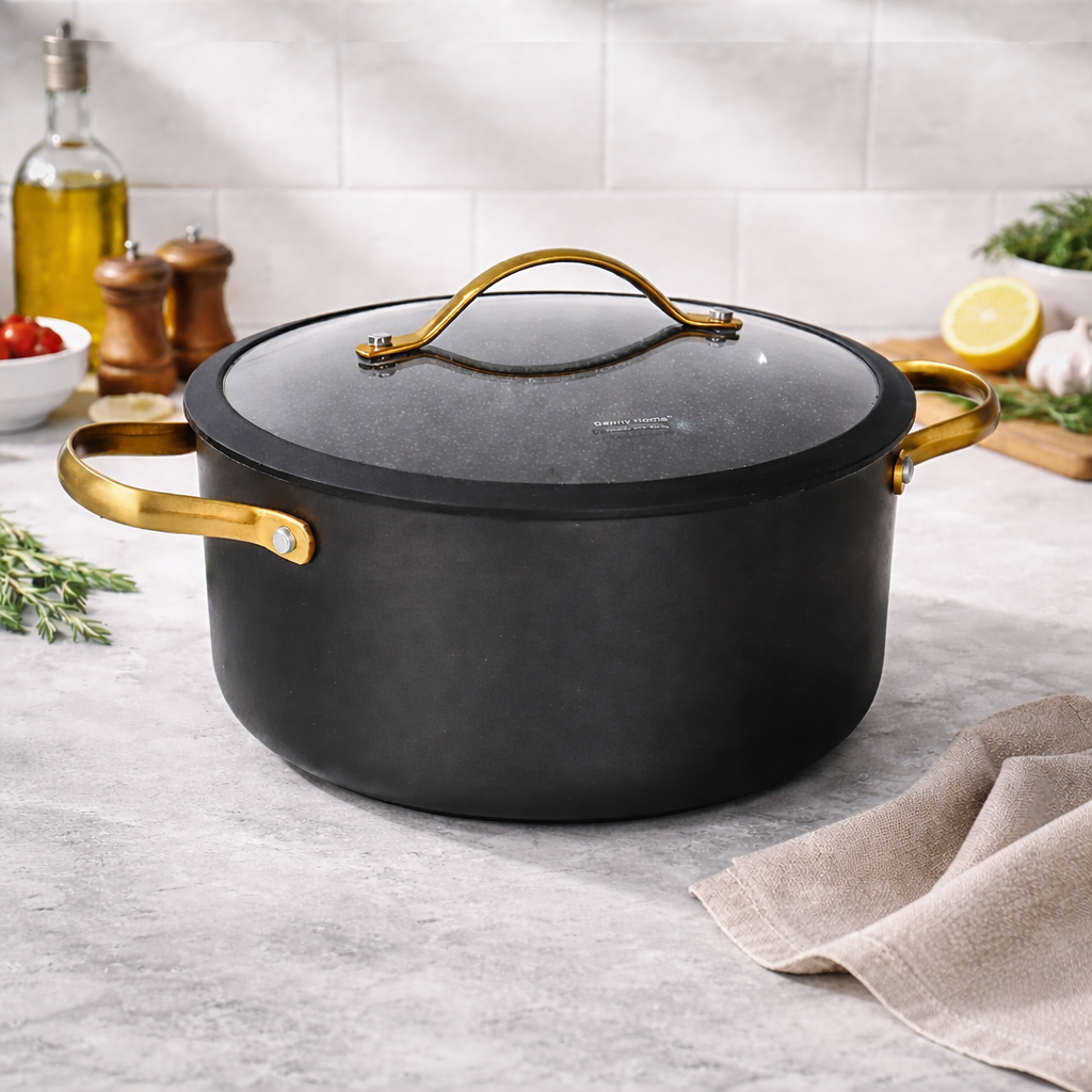 Danny Home Black 4.5L Non-Stick Casserole Pot 24cm