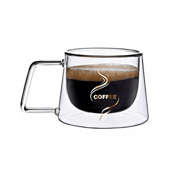 Premium Double-Walled High Borosilicate Glass Coffee Cup