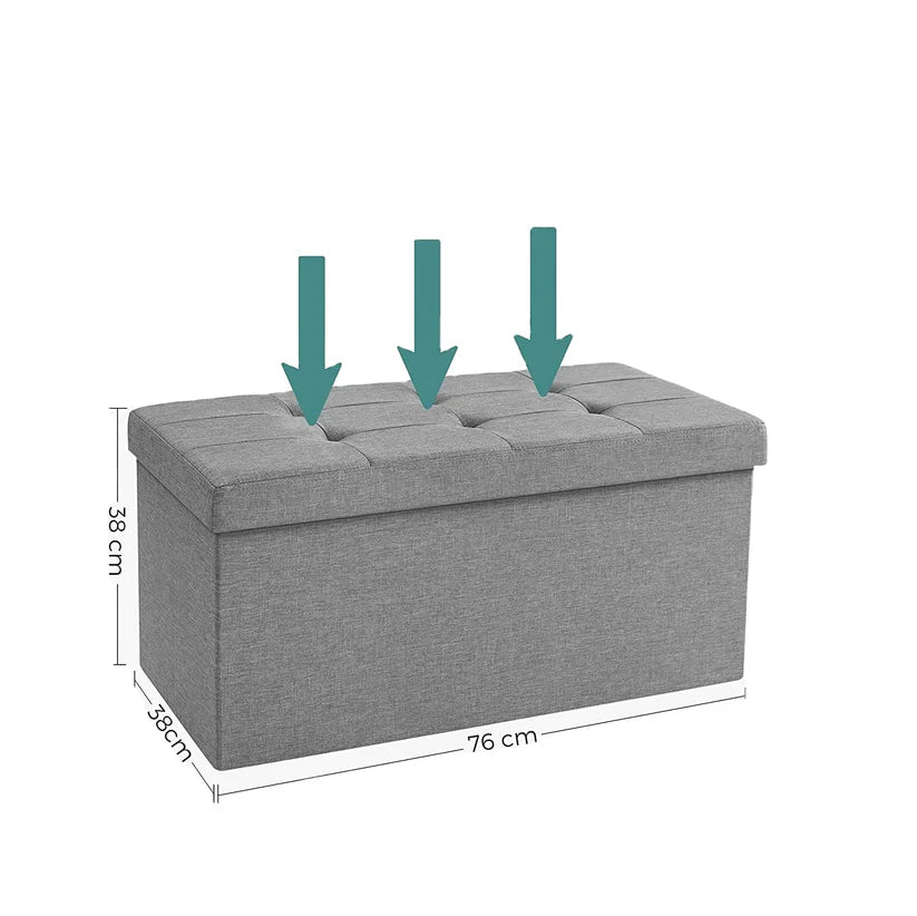 Large Capacity Storage Box - Padded Cushion Bench & Shoe Stool