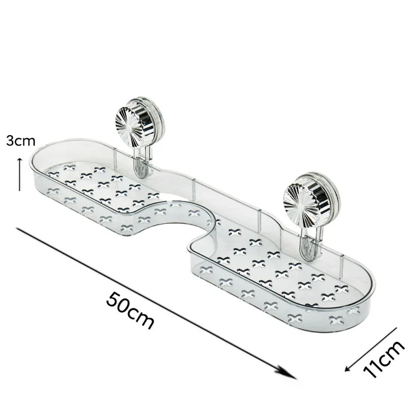 Bathroom Faucet Mount Storage Rack – No Drilling Washstand Organizer with Drain Design