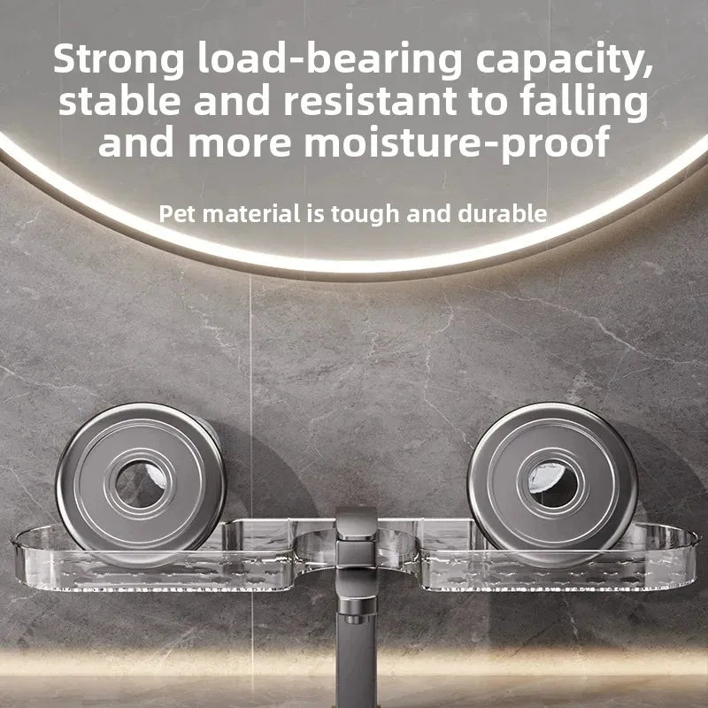 Bathroom Faucet Mount Storage Rack – No Drilling Washstand Organizer with Drain Design