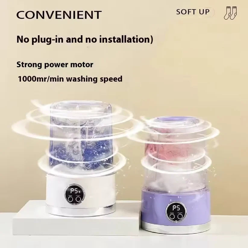 Mini Portable Washing Machine – 3-Cycle Compact Washer