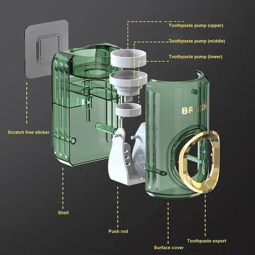 Hands-Free Automatic Toothpaste Dispenser – Wall Mounted Space-Saving Holder