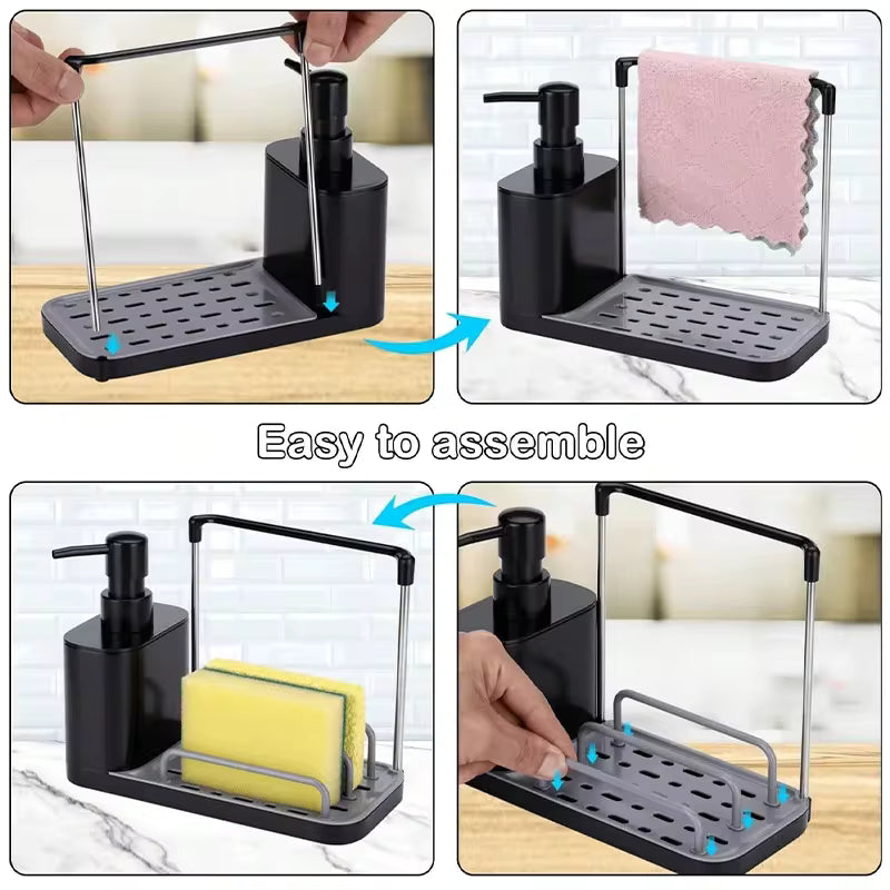 Multi-Functional Kitchen Soap Dispenser with Sponge Holder