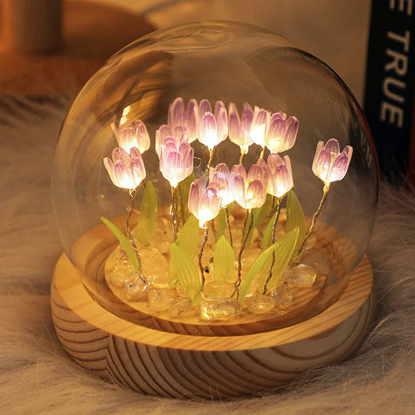 Artificial Tulip Night Lamp with Soft Glow Light