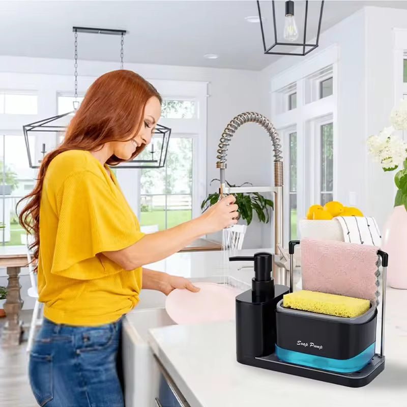 Multi-Functional Kitchen Soap Dispenser with Sponge Holder