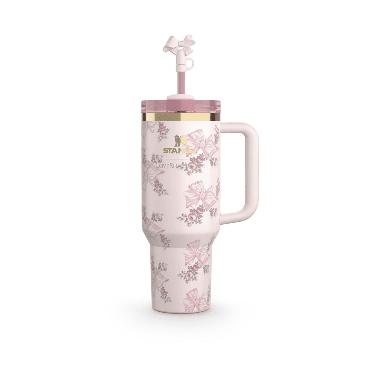 The Stanley X LoveShackFancy Holiday Quencher | 40 OZ - Rosa Beaux Pink - Gift Box