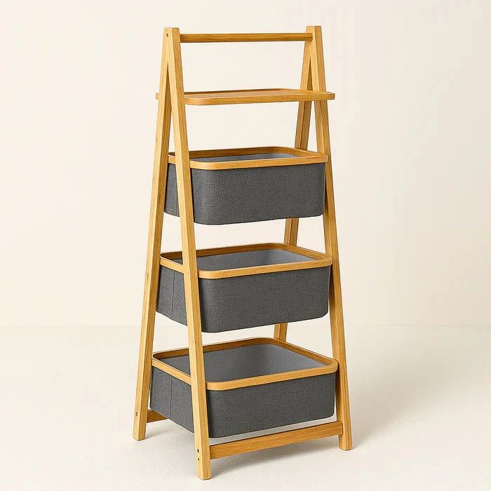 Bamboo Laundry Hamper – Natural Wood Organizer with Shelf
