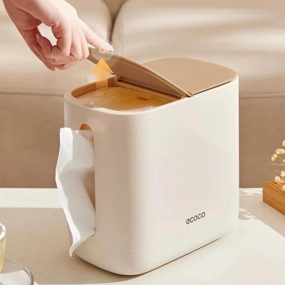 Ecoco Integrated Tissue & Trash Bin – Modern Desktop Utility