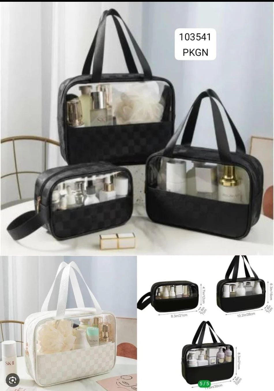3-Piece High-Visibility Travel & Essentials Pouch Set