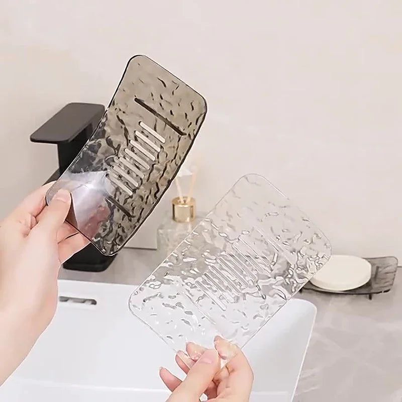 Transparent Glacier-Patterned Luxury Soap Holder