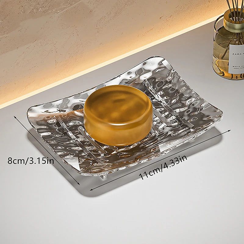 Transparent Glacier-Patterned Luxury Soap Holder